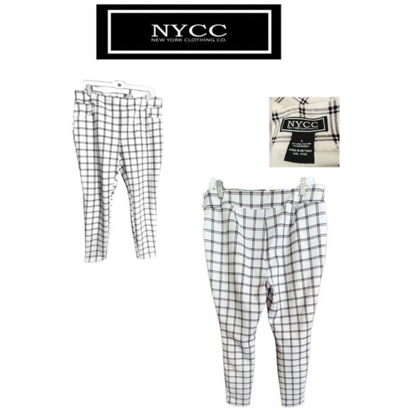 NYCC NEW YORK  CLOTHING CO. WITH WITH  BLACK DETAILS DESIGNER SLACKS SIZE L - Picture 1 of 4